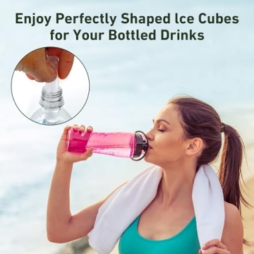 Lily's Home Silicone Narrow Ice Stick Cube Trays with Easy Push and Pop Out Material, Ideal for Sports and Water Bottles, Assorted Bright Colors (11" x 4 1/2" x 1", Set of 3)