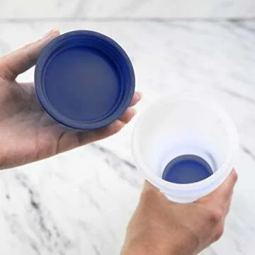 Tovolo Flow Pen 2.0 with Removable Cap 3-Cup Capacity Dispenser, Easy-Squeeze Batter Bottle with Mess-Free Valve for Pancake Art, 24 Ounces, Deep Indigo