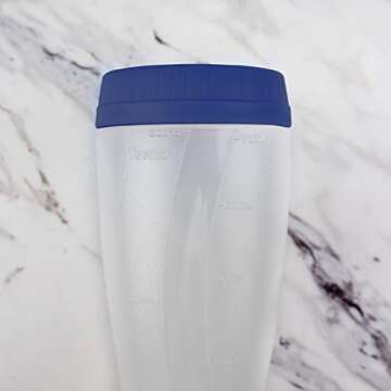 Tovolo Flow Pen 2.0 with Removable Cap 3-Cup Capacity Dispenser, Easy-Squeeze Batter Bottle with Mess-Free Valve for Pancake Art, 24 Ounces, Deep Indigo