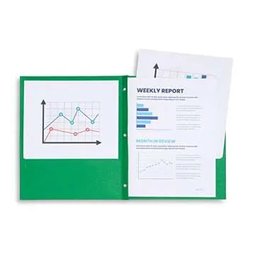 Blue Summit Supplies 100 Two Pocket Folders with Prongs