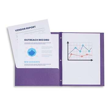 Blue Summit Supplies 100 Two Pocket Folders with Prongs