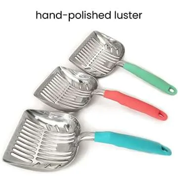 DuraScoop® Premium Multicat Cat Litter Scoop | Solid Metal | Litter Box Tray Pan Sifter