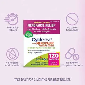 Boiron Cyclease Menopause for Relief from Hot Flashes, Mood Changes, Night Sweats, and Irritability - 120 Count (2 Pack of 60)