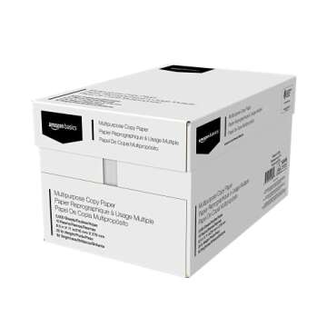 Amazon Basics Multipurpose Copy Printer Paper, 8.5" x 11", 20 lb, 10 Reams, 5000 Sheets, 92 Bright, ...