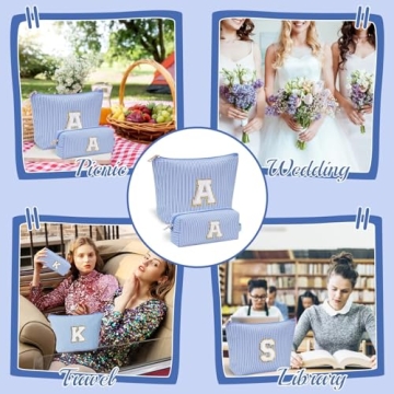 YOOLIFE Cute Personalized Travel Makeup Bag Set for Women