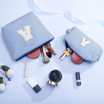 YOOLIFE Cute Personalized Travel Makeup Bag Set for Women