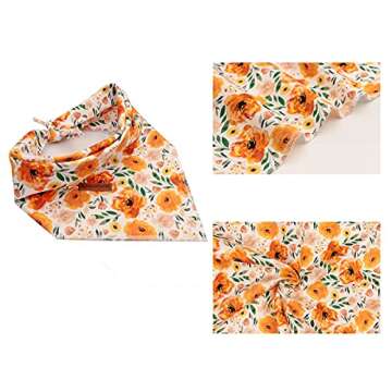 Elegant little tail Dog Bandanas - 1Pack Floral Print Washable Dog Scarf Female Square Dog Bib Kerch...