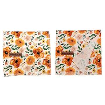 Elegant little tail Dog Bandanas - 1Pack Floral Print Washable Dog Scarf Female Square Dog Bib Kerchief Scarf Adjustable Pet Bandana for Medium Large Dogs