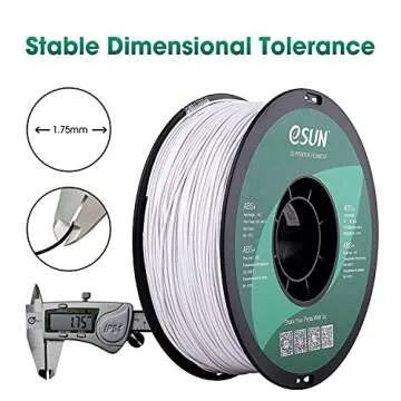 eSUN ABS+ Filament 1.75mm, 3D Printer Filament ABS Plus, Dimensional Accuracy +/- 0.05mm, 1KG Spool (2.2 LBS) 3D Printing Filament for 3D Printers, Cold White