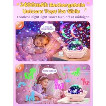 Night Light for Kids, 90 Lightings Modes+6 Films Kids Night Light Projector for Kids Projector, Remote+Dimmable Baby Night Light Projector for Kids Room, 360° Slient+Rechargeable Toddler Night Light