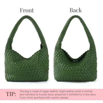 Stylish Woven Handbag Vegan Leather for Women