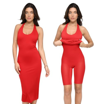 Popilush Shapewear Dress Halter Red Summer Dress Bandage Casual Club Night Going Out Dress for Women...