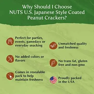NUTS U.S. - Japanese Coated Peanut Crackers | Japan Mix | No Trans Fat and Non-GMO | Natural Snacks | Packed in a Resealable Bag!!! (Japan Mix, 2 LBS)