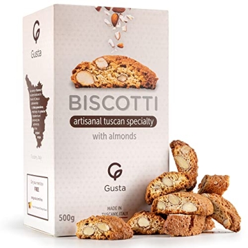 Gusta Authentic Biscotti Cookies - Classic Almond, All Natural, Made in Tuscany - 17.64oz