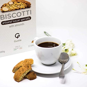 Gusta Authentic Almond Biscotti Cookies - All Natural Italian Treats
