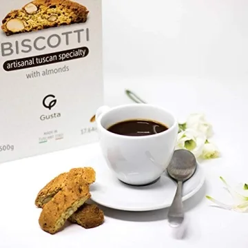 Gusta Authentic Almond Biscotti Cookies - All Natural Italian Treats
