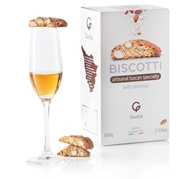 Gusta Authentic Almond Biscotti Cookies - All Natural Italian Treats