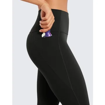 CRZ YOGA Womens Butterluxe Workout Capri Leggings with Pockets 21 Inches - High Waisted Gym Athletic Crop Yoga Leggings Black Medium