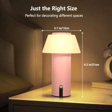 Gewiny Table Lamp for Indoor/Outdoor Lamp Waterproof Shower Lamp Battery Operated Cordless Lamp Portable Lamp Rechargeable Touch Dimming LED Lamp for Bedroom/Dinning/Patio(Pink)