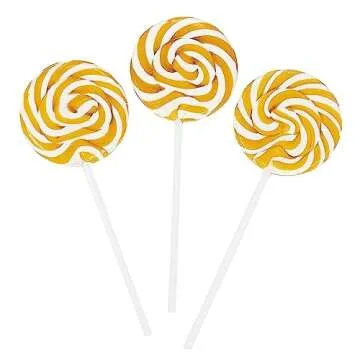 Gold Swirl Lollipops - 24 Candy Suckers Individually Wrapped - Large 2 Inch Pops