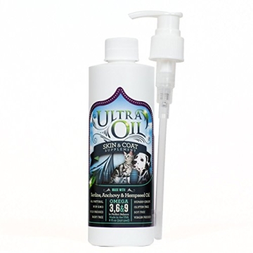 Ultra Oil Skin and Coat Supplement for Dogs & Cats - Hemp Seed Oil, Flaxseed Oil, Grape Seed Oil, Fi...