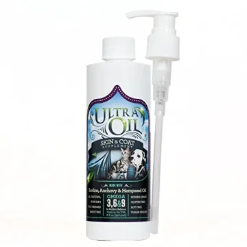 Ultra Oil Skin and Coat Supplement for Dogs & Cats - Hemp Seed Oil, Flaxseed Oil, Grape Seed Oil, Fi...