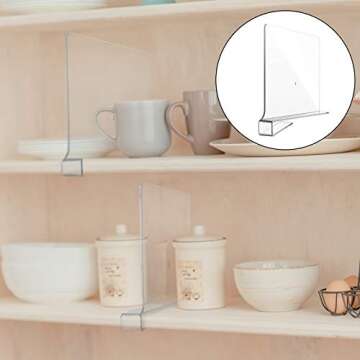 Clear Acrylic Shelf Dividers for Closet Organization Transparent Closet Shelf Divider Organizer Multi Functional Wood Closet Separator for Storage in Bedroom, Kitchen, Office (12 Pieces)