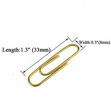 Gold Vinyl-Coated Paperclips for Organizing Documents