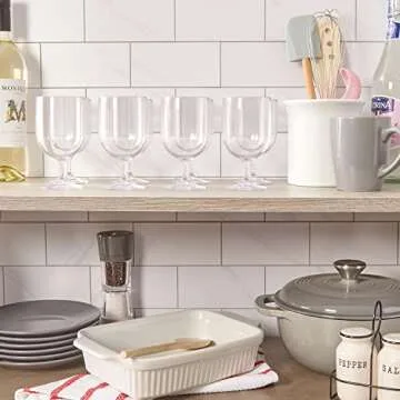 Acrylic Stackable Wine Glasses | 8 oz Dishwasher Safe