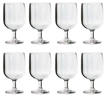 Acrylic Stackable Wine Glasses | 8 oz Dishwasher Safe