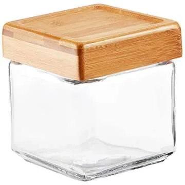 Anchor Hocking Stackable Glass Jars with Bamboo Lids
