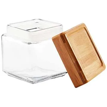 Anchor Hocking Stackable Glass Jars with Bamboo Lids