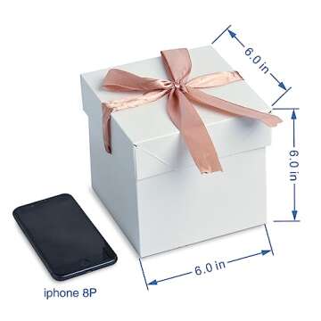 12 Pcs GP SUP 6"x6"x6" White Gift Boxes with Ribbon for All Occasions