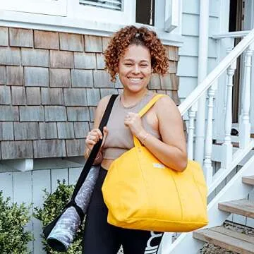 Extra Large Canvas Tote Bag - Utility with 2 Front Pockets and Laptop Sleeve, heavy duty everyday tote