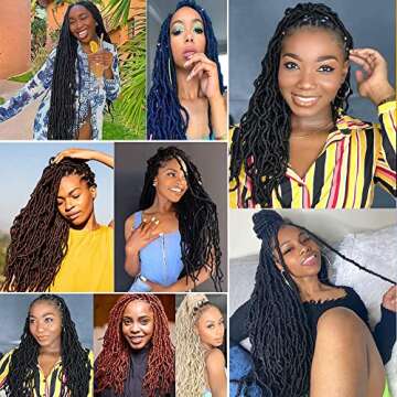 Faux Locs Crochet Hair 18 Inch Soft Goddess Locs for Women