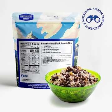 Backpacker's Pantry Cuban Coconut Rice & Black Beans - Freeze Dried Backpacking & Camping Food - Eme...