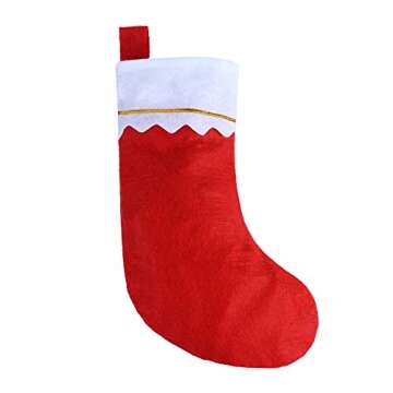 CCINEE 12pcs Red Felt Christmas Stockings 15" Party Favors Stockings for Xmas Decoration