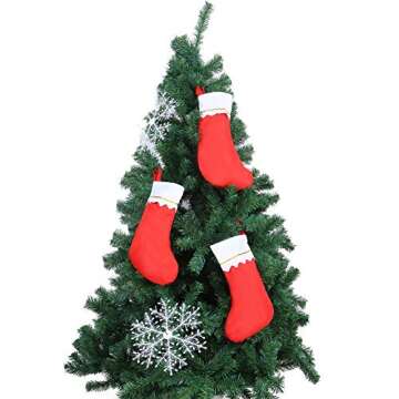 Quality Red Felt Christmas Stockings - 12 Pack