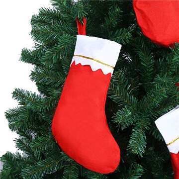 Quality Red Felt Christmas Stockings - 12 Pack
