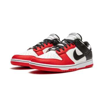 Nike Dunk Low Retro Women's Basketball Shoes, Vela Black Black Chile Red, 10 US