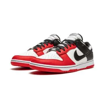 Nike Dunk Low Retro Women's Basketball Shoes, Vela Black Black Chile Red, 10 US