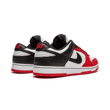 Nike Dunk Low Retro Women's Basketball Shoes, Vela Black Black Chile Red, 10 US