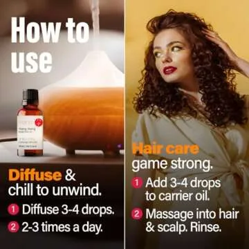 H'ana Ylang-Ylang Essential Oil for Diffuser - 100% Natural Ylang Ylang Essential Oil for Skin - Ylang Ylang Oil for Hair & Aromatherapy (1 fl oz)