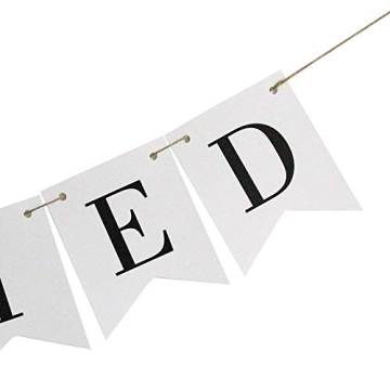 Vintage Just Married Banner for Wedding Decor and Photos