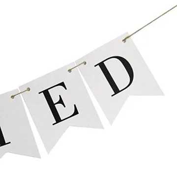 Vintage Just Married Banner for Wedding Decor and Photos