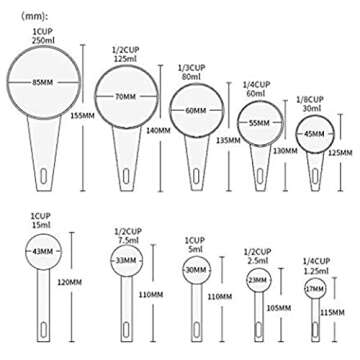 10 Pc Wheat Straw Measuring Spoons Cups Set Kitchen Utensil Cooking Baking Tool, Beige