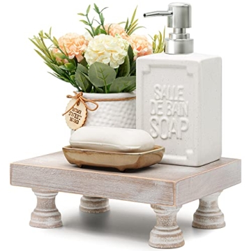 EOSAHR Rustic Farmhouse Riser - Decorative Pedestal Stand for Home Decor