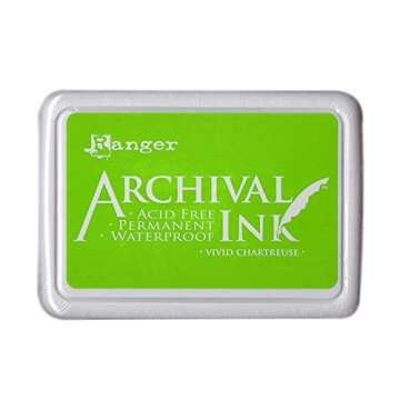 Ranger AIP52531 Archival Ink Pad - Vivid Chartreuse for Creative Crafting