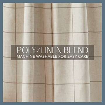 Elrene Home Fashions Brighton Windowpane Plaid Blackout Window Curtain, Living Room and Bedroom Drape with Rod Pocket Tabs, 52" x 84", Linen, 1 Panel