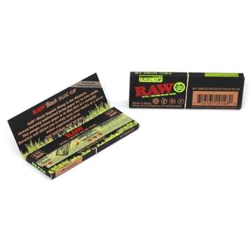 1 box - RAW Black Organic size 1 1/4 (78mm) rolling paper - 1200 papers